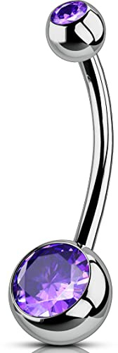 OUFER Body Piercing Bauchnabelpiercing 14 mm Innengewinde G23 Massive Titan-Bauchnabelpiercings 14 g extra lang 1,6 mm Bauchnabelpiercing Schmuck für Damen und Herren