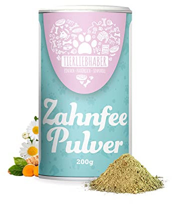 TIERLIEBHABER – Zahnfee Pulver zur täglichen Zahnpflege von Hunden – Zahnpflege Pulver gegen Zahnstein & Mundgeruch – effektive & natürliche Zahnhygiene für einen frischen Atem (200 g)