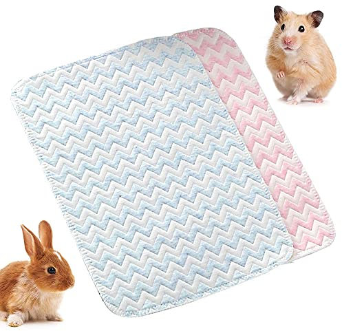 MBUYGYUO Lot de 2 tapis absorbants réutilisables et lavables pour cage de cochon d'Inde - Absorbants d'eau - Pour petits animaux, chinchillas, lapins, hamsters, lapins