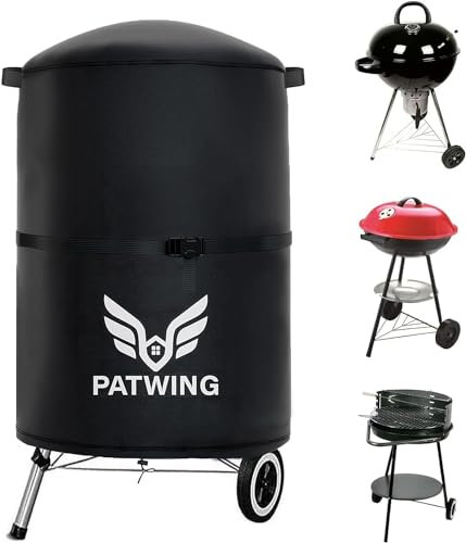 PATWING Copertura Barbecue Da Esterno,Copri Barbecue Da Esterno Impermeabile,Tessuto Oxford 600D Resistente Impermeabile Anti-UV,Per la protezione di Copertura barbecue universale (Nero, 70 * 70cm)