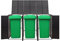 Yolola Triple Wheelie Bin Shed, Durable Poly Rattan, Lockable Garden Trash Can, Black, 207x80x117 cm