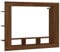 vidaXL TV Schrank, Wohnwand mit Stauraum, Schrankwand Anbauwand für Wohnzimmer, Lowboard Fernsehtisch Wandmontage, Braun Eichen-Optik Holzwerkstoff