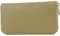 modamoda de SILBER-P02 Damen Leder Geldbörse Portemonnaie lang Handmade in Italy, Farbe:Graubeige