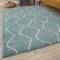 THE RUGS Modern Moroccan Design Living Room and Bedroom Rugs, Non-Shedding & Easy Care (Boho Duck Egg Blue/Ivory, 80x150 cm)