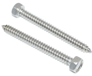 Sechskant Blechschrauben 5,5X60 10 Stück Edelstahl A2 / V2A Schlüsselschrauben - DIN 7976 / ISO 1479 - rostfrei - Form C