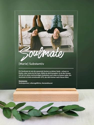 Soulmate Geschenk personalisiert - Acryl Geschenk - Definition: Soulmate - Soulmate Geschenk, Seelenverwandte Geschenk, Herzensmensch