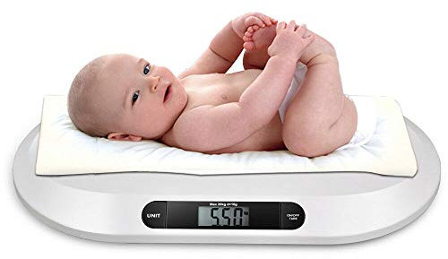 GCIUEMMH Babywaage Mit Sicherer Bequemer Wiegefläche - Babywaage Flach Digital bis 20kg LCD Anzeige Kinderwaage Ablesegenauigkeit Digitalwaage für Neugeborene Baby Waage Säuglingswaage Stillwaage Baby