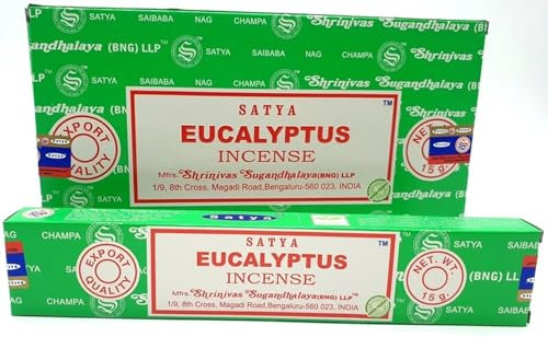 Anemone - Encens SATYA - Bâtonnets d'Encens Naturels - Boîtes de 15g (Eucalyptus, 1 Boîte)