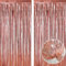 Tinsel Curtain - 2pcs 3.2ft x 6.5ft Tinsel Curtains Pastel Foils Fringe Party Decoration Background Door Curtains Hanging Streamers for Birthday Child School Party (Rose Gold)