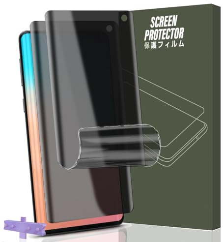 Gelaasso 2 Stück Privacy Flexible Schutzfolie für Samsung Galaxy S10 4G | mit Positionierhilfe, Anti-Spy TPU Displayschutzfolie, kratzfest, volle Abdeckung
