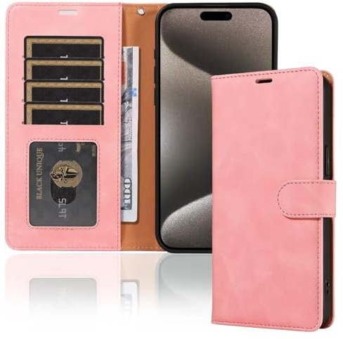 xinyunew Hülle iPhone 6/6s Handyhülle [Premium PU Leder] [Kartenfach] [Standfunktion] RFID Schutzhülle Klapphülle Handytasche Lederhülle Kompatibel für iPhone 6/6s Pink