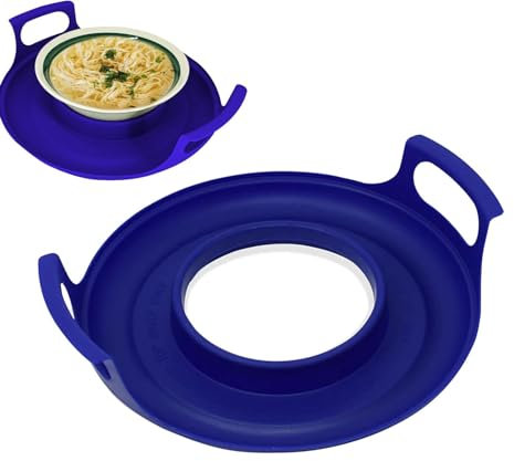 Plateau isotherme pour micro-ondes avec poignées, plateau de refroidissement pour micro-ondes et plateau à débordement, support de bol pour micro-ondes, plateau de transport pour bols, assiettes