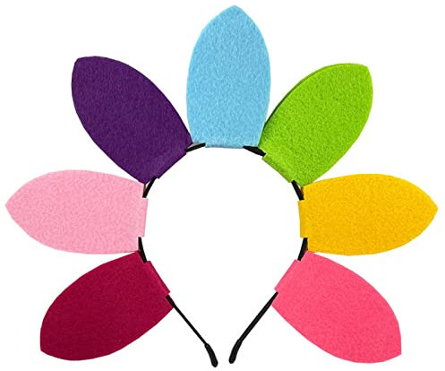 Lilinzhi - Serre-tête avec pétales de fleurs - Serre-tête d'été - Accessoire photo pour festival, mariage et anniversaire - Taille unique 56-58 cm - 1 unité