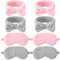 Kaisibum 4 Stück Bowknot Haarbänder Kosmetik und 4 Stück Schlafmaske Frauen Gesicht Wasch Haarband Elastisches Stirnband Weiche Sleeping Mask Schlafmaske für Frauen Mädchen