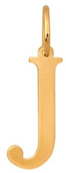 Rodium - Goldene Anhänger, Buchstabe J, 14 Karat Gold/ 585er Feingehalt, Charms für Halskette oder Ketten Armband, Ideales Geschenke für Damen, Kettenanhänger für Goldschmuck