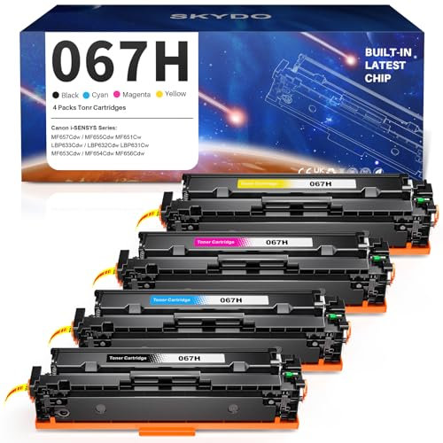 067 067H Toner Set Kompatible für Canon 067 067H für Canon i-SENSYS MF657Cdw MF655Cdw MF651Cw LBP633Cdw LBP631Cw LBP632Cdw MF653Cdw MF654Cdw MF656Cdw (Schwarz Cyan Gelb Magenta)