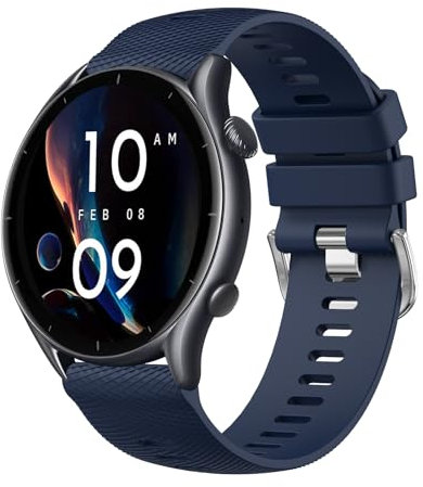 Yisica Correa Compatible con Amazfit GTR 4/GTR 3 Pro/GTR 3/GTR 2/GTR 2e/GTR 47mm/Stratos 3/Stratos 2 Hombre Mujer, 22mm Pulsera de Repuesto Silicona Amazfit GTR 4/GTR 3/GTR 2 (22MM, Azul Marino)