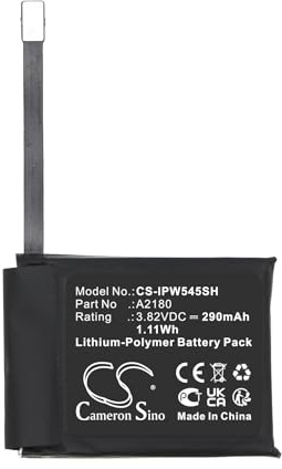 290mAh 1.11Wh Battery Replacement for Apple Watch SE 44mm Smartwatch fit Part No. A2180