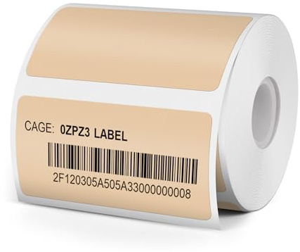 YIKIADA Thermoetiketten Khaki 50 × 25 mm 350 Stück für M110/M220/T50M | Selbstklebende Vinyl-Aufkleber, wasserfest, bedruckbar und rückstandslos ablösbar, für Barcodes, Preise, Produkte und Lager