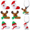 JJQHYC 6 Stück Glasmarkierer Weihnachten Weinglas Marker, Weingläser Deko, Schneemann, Weihnachtsmann und Elch, Weihnachtsdekoration, Weinglas Dekorationen für Weihnachtsfeier