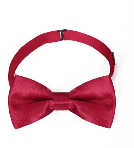 Maiany Klassische Kid Bow Tie Fliege für Kinder und Jungen, Größe anpassbar, für Festtags-Hochzeit-Festanzüge und Geburtstagspartys, modischer Kinderfliege-Zubehör (Tiefrot)