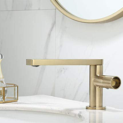 Gold Badezimmer Wasserhahn Mischbatterie für Einhandwaschbecken Warm- und Kaltwasser mit Messing Waschbecken Armaturen