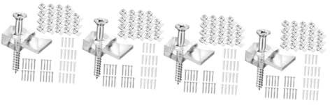 Veemoon 4 Sätze Spiegelschnappsatz Vertikale Jalousien Schrankmontageclip Befestigungsbügel Festsetzung Gießen Einstellbar Zerbrechliches Band Drücken Clips Tür Eisen 20 Stück * 4