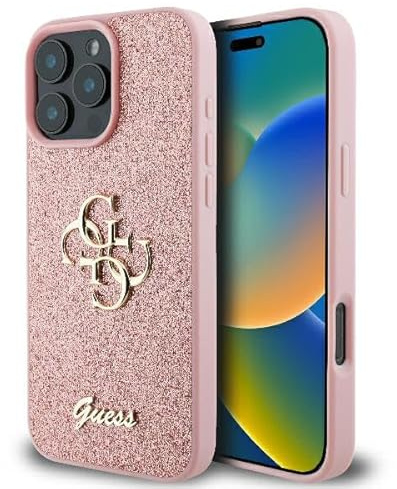 CG MOBILE Guess Fixed Glitter Big 4G für iPhone 16 Pro (Rosa)