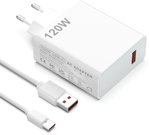 Jippofu Schnellladegerät 120W USB C für Xiaomi Redmi Turbo Hyper Charger | Ladegerät Ladekabel Netzteil für Xiaomi 17 Ultra 17T Pro 15 14 13 12 Pad 7S 6S Redmi Note 15 14 13 12 Pro+5G Poco F7 F6 X7 X6