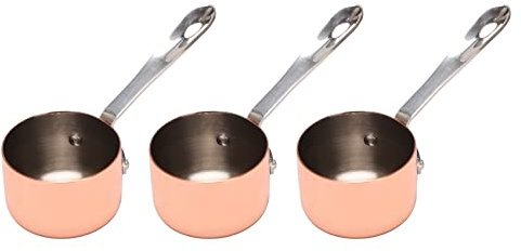UrbanNest 3X Gravy Boats Copper Plated Sauce Cup Milk Cup French Fries Sauce Cup Western Restaurant Special Copper Pot 3.8cm