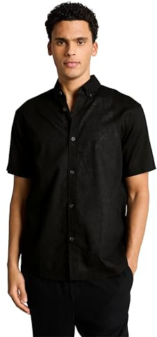 TOM TAILOR Denim Herren Relaxed Fit Hemd mit Leinen