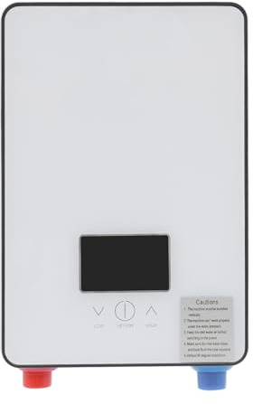 6,5 KW Durchlauferhitzer Elektrische mit LED Temperaturanzeige & Duschset, Instant Water Heater, Druckloser Klein-Durchlauferhitzer Berührungssteuerung