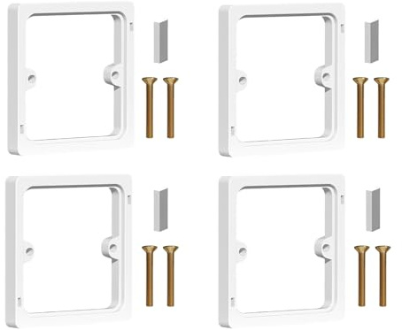 4 Pcs 1-Gang White 10mm Socket Spacer, ABS Single Light Switch Spacer for Electrical Installations, DIY and Home Renovation Projects