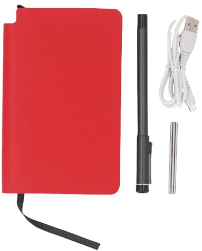 BONKZEBU Digitales Notizbuch mit Stift, Intelligentem Schreibblock, OCR-Texterkennung, KI-Zeichnung, Echtzeitersparnis, mit 5.0 für -Telefone, Tablets (Leinenstruktur Rot)