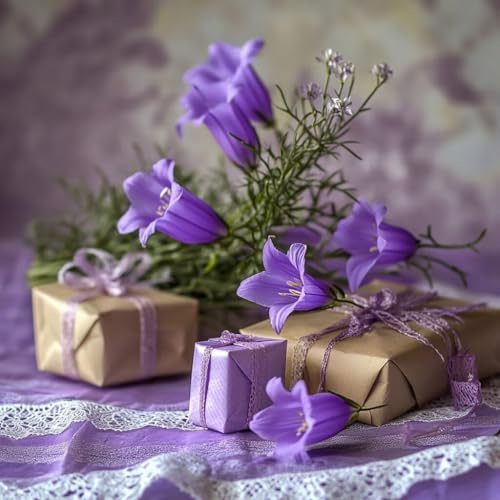 Diamond Painting violet Kits, DIY plante Diamond Painting Enfant Kit Broderie Debutant, Perle Diamant Painting Canevas Kit Complet Adulte, Activité Manuelle Enfant, Adapté à Deco Chambre 50x50cm 5-995