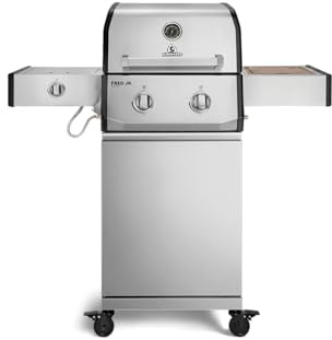 BURNHARD® FRED Jr. Deluxe Gasgrill 2-Brenner, Gusseisenrost, Edelstahl