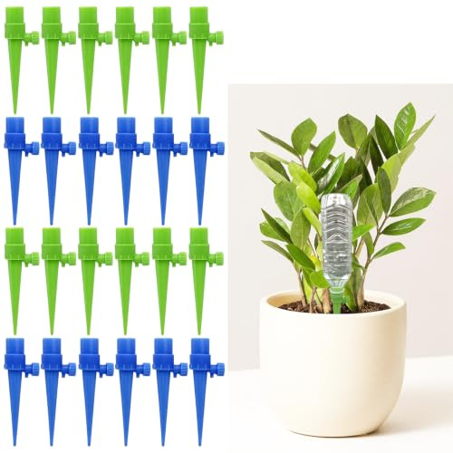 12/24 pezzi Irrigazione a Goccia Per Vasi, Kit Irrigazione Piante, Irrigatore Automatico per Vasi, kit irrigazione a goccia, Verbessertes Modell 2026: Auslaufsicher Gocciolatori per Irrigazione