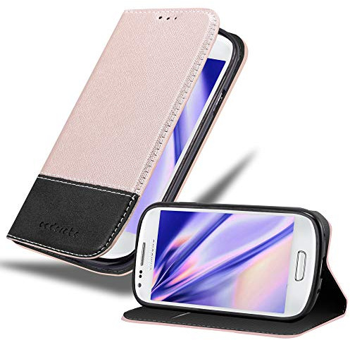 Cadorabo Hülle kompatibel mit Samsung Galaxy S3 MINI aus Premium Kunst Leder Flip Klappbare Stoßfeste Magnetische [Standfunktion] [Kartenfächern] Cover Hülle für Galaxy S3 MINI Tasche in Rosa
