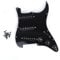 Musiclily Basic SSS Battipenna Precablato Pre-Wired Loaded Strat Pickguard con Pickup Single Coil Alnico V Set per Chitarra Elettrica Fender Strat ST, 3 strati Nero