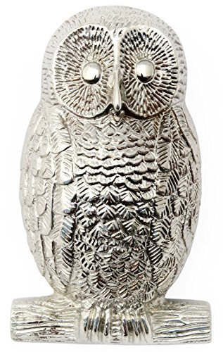 Castelion® Nickel Owl Door Knocker | Animal Door Knocker | High Quality Home Accessories | Easy to Attach Home Decor | 14cm x 8cm
