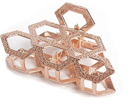 Women Vintage Metal Hair Jaw Clips Hair Clamp Hair Claw Hairpin Accessories (Rose gold)