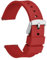 WOCCI 22mm Orologi Cinturino in Silicone con Fibbia Argento per Uomo e Donna (Rosso)