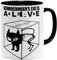 OM3® - Big Bang - Schroedingers Cat - Tasse | Keramik Becher | 11oz 325ml | Beidseitig Bedruckt | Schwarz