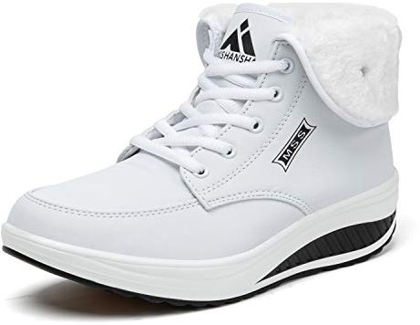 Mishansha Stivali da Neve da Donna Antiscivolo Scarponcino Invernali Piattaforma Stivali Fitness Scarpe Dimagranti bianco 37