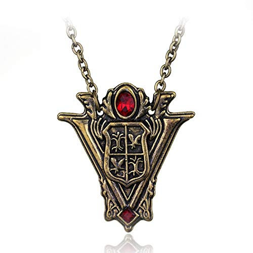 YUNMENG Zeitlose Klassische Halskette Twilight Saga Eclipse Halskette mit Anhänger New Moon Volturi Crest Schmuck Halskette Antik Gold, Gold, Goldfarben