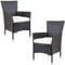 Casaria® 2er Set Poly Rattan Gartenstuhl mit Auflage Stapelbar Wetterfest 160 kg Belastbar Balkonstuhl Stapelstuhl - Braun