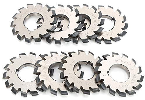 8st Kugghjulsfräs med Höghastighetsstål Involverade Kugghjulsfräsar Skärverktyg 14,5 ° Innerdiameter 22 mm yttre Diameter 55 mm