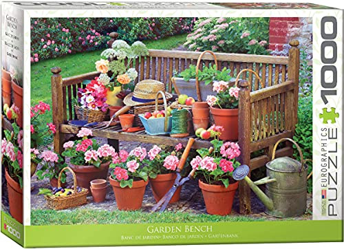 1000 Teile Puzzle Das farbenfrohe Landleben Gartenbank