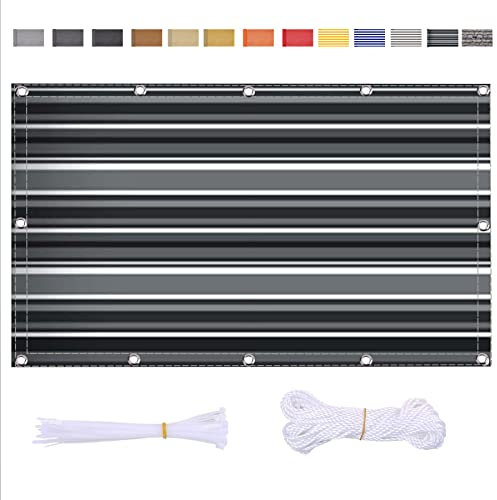 ZQFXZQF Balkon Sichtschutz Balkonabdeckung Balkonverkleidung Blickdicht UV-Schutz 130x800cm Schwarz-Weiß-Muster Balkonbespannung Balkonverkleidung Balkonsichtschutz