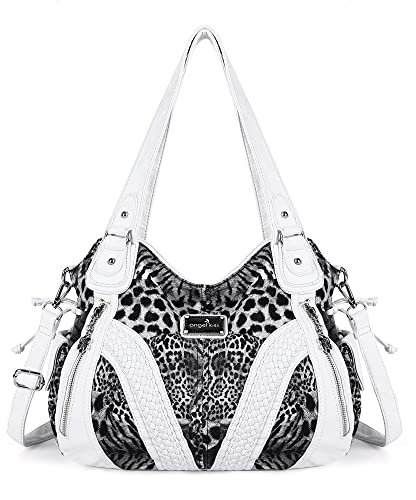 AngelKiss Handtasche Damen Schultertasche Multifunktionale Umhängetaschen Wasserdicht PU Veganes Leder mit Reißver Schlusstaschen